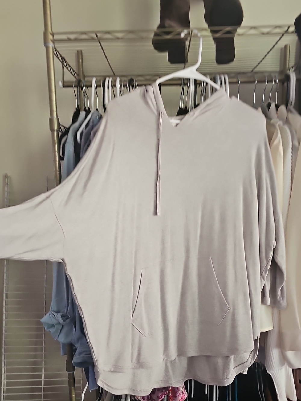 LOFT Light Gray Lounge Hooded Pullover